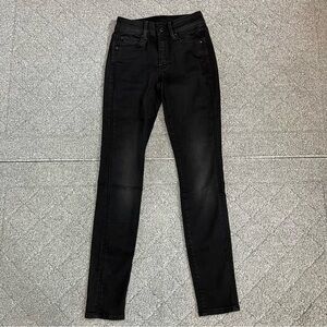 G-Star Raw 3301 High Rise Skinny Jeans Women’s Size 24 Black Embroidered